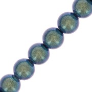 Perle Preciosa - Round Maxima - 4 mm - Pearlescent Peacock Green x30|raw }}