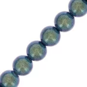 Perle Preciosa - Round Maxima - 4 mm - Pearlescent Peacock Green x30