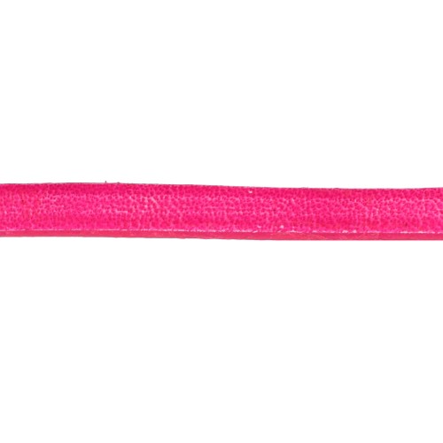 Laccetto cuoio mm. 5x2 Rosa Fluo x30cm