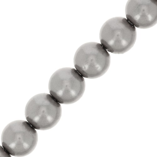 Perle Preciosa - Round Maxima - 4 mm - Pearl Effect Dark Grey x30