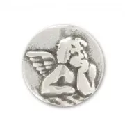 Passante per laccetto da mm. 10 angelo argentato brunito x1