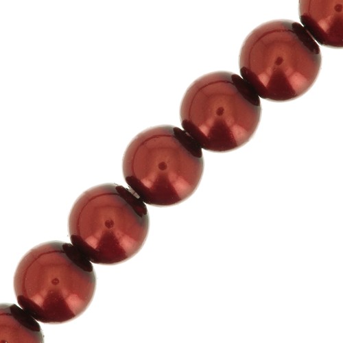 Perle Preciosa - Round Maxima - 4 mm - Pearl Effect Dark Copper x30