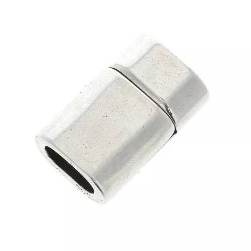 Chiusura magnetica per cuoio mezzo tondo mm. 10x5 argentato brun