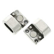 Chiusura magnetica per cuoio mezzo tondo mm. 10x5 argentato brun