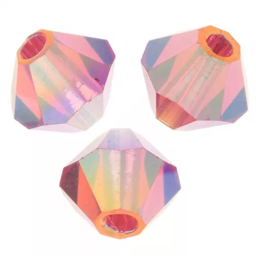 Biconi Preciosa 4 mm - MC Bead Rondell - Indian Pink AB 2X x30