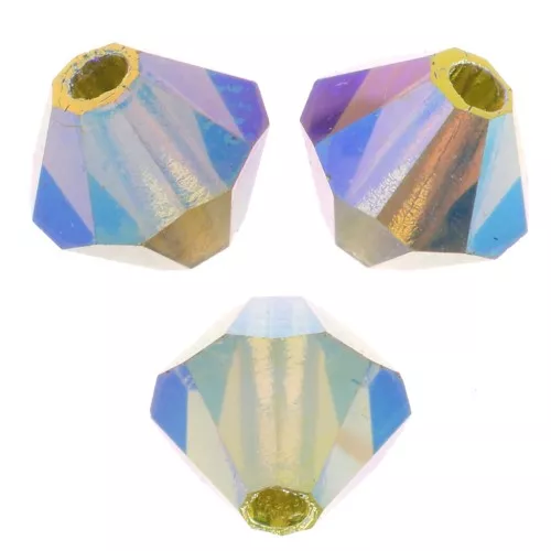 Biconi Preciosa 4 mm - MC Bead Rondell - Olivine AB 2X x30
