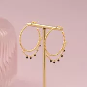 Orecchini a cerchio filo intrecciato 32 mm con 2 anelli aperti - Argentato x2