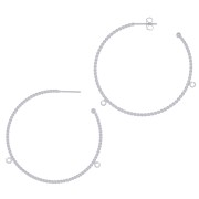 Orecchini a cerchio filo intrecciato 52 mm con 2 anelli aperti - Argentato x2