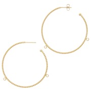 Orecchini a cerchio 52 mm con 2 anelli aperti - Dorato con oro fino x2|raw }}