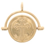 Pendente reversibile 20x21 mm - Croce - placcato oro 3 micron x1