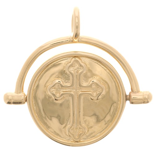 Pendente reversibile 20x21 mm - Croce - placcato oro 3 micron x1