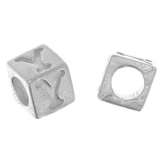 Perla alfabeto cubo 5 mm con foro grande - Y - Argento 925 x1