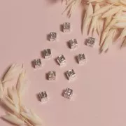 Perla alfabeto cubo 5 mm con foro grande - Y - Argento 925 x1