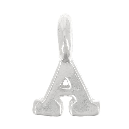Ciondolo lettera alfabeto 8 mm con anello chiuso - A - Argento 925 x1