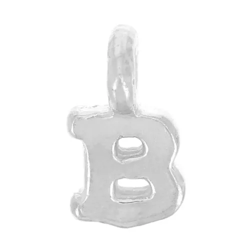 Charm lettera alfabeto 8 mm con anello chiuso - B - Argento 925 x1