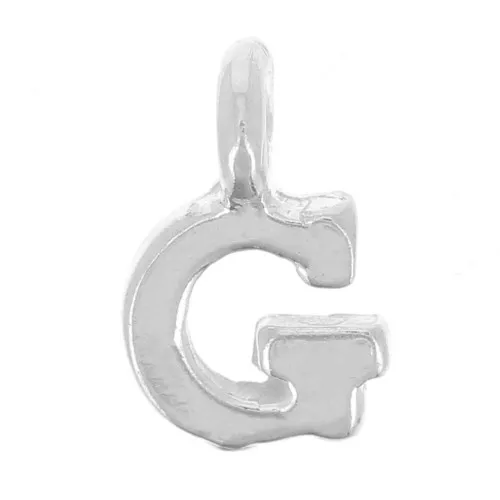 Ciondolo lettera alfabeto 8 mm con anello chiuso - G - Argento 925 x1