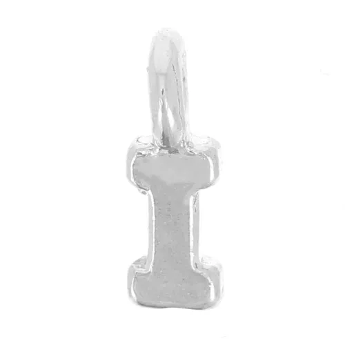 Ciondolo lettera alfabeto 8 mm con anello chiuso - I - Argento 925 x1