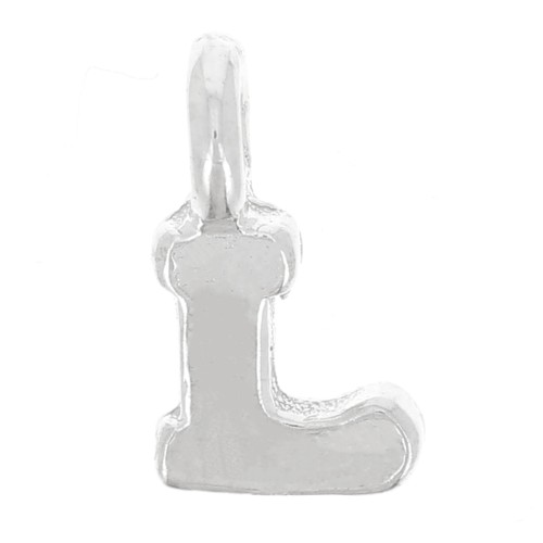 Ciondolo lettera alfabeto 8 mm con anello chiuso - L - Argento 925 x1