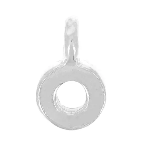 Ciondolo lettera alfabeto 8 mm con anello chiuso - O - Argento 925 x1