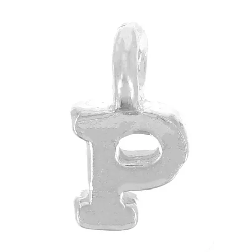 Charm lettera alfabeto 8 mm con anello chiuso - P - Argento 925 x1