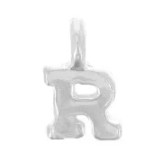 Charm lettera alfabeto 8 mm con anello chiuso - R - Argento 925 x1