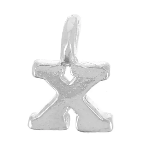 Ciondolo lettera alfabeto 8 mm con anello chiuso - X - Argento 925 x1