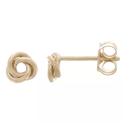 Orecchini a perno 3 anelli intrecciati 5 mm gold filled x2