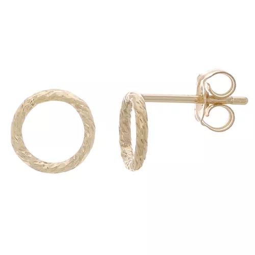 Orecchini a perno a cerchio scavato da 7 mm Gold filled x2