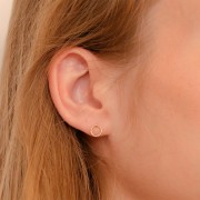 Orecchini a perno a cerchio scavato da 7 mm Gold filled x2