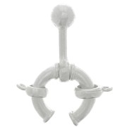 Chiusura clip rotonda con anello chiuso stile boa 17mm Placcatura in argento fino