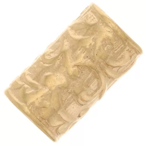 Perla tubo dritto lavorato 9x5 mm - placcato oro 3 micron x1