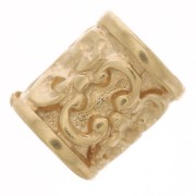 Perla tubo dritto lavorato 6x4.5 mm - placcato oro 3 micron x1