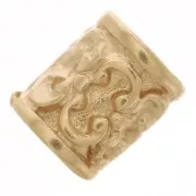 Perla tubo dritto lavorato 6x4.5 mm - placcato oro 3 micron x1