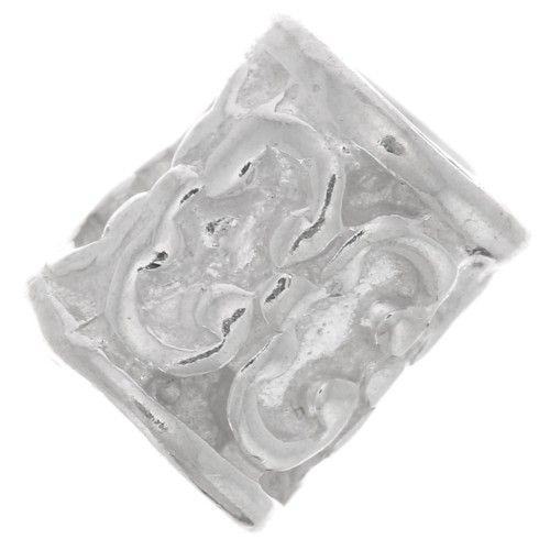 Perlina lavorata a tubo dritto 6x4.5 mm - Argento 925 x1