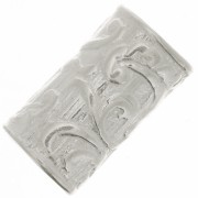 Perle tubo dritto lavorato 9x5 mm - placcatura argento fino x1