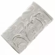 Perle tubo dritto lavorato 9x5 mm - placcatura argento fino x1