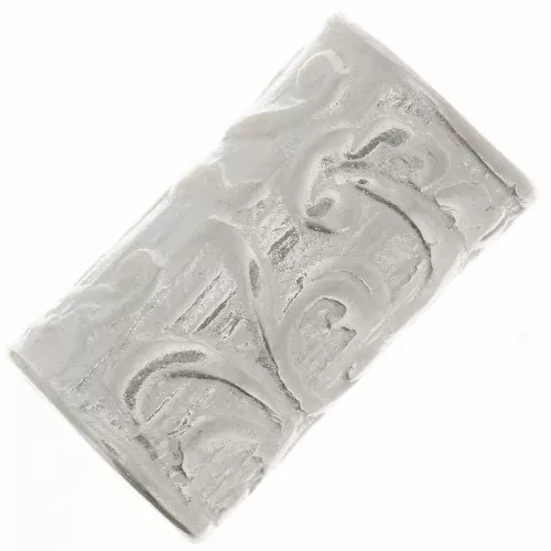 Perle tubo dritto lavorato 9x5 mm - placcatura argento fino x1