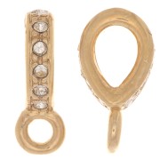 Gancio per pendente con strass 16x5 mm con anello chiuso -Dorato - Cristallo x1