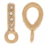 Gancio per pendente con strass 16x5 mm con anello chiuso -Dorato - Cristallo x1