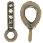 Gancio per pendente con strass 16x5 mm con anello chiuso - Bronzo - Cristallo x1|raw }}