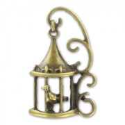 Gabbia per uccello volute mm. 35 bronzo x1