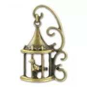 Gabbia per uccello volute mm. 35 bronzo x1