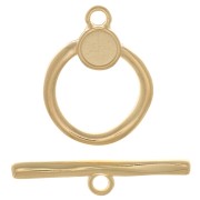 Chiusura a T per bracciale o collana 19 mm - Dorato con oro fino x1|raw }}