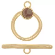 Chiusura a T per bracciale o collana 19 mm - Dorato con oro fino x1