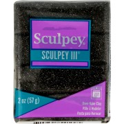 Pasta Sculpey III 57 gr - Black Glitter (n°541)|raw }}