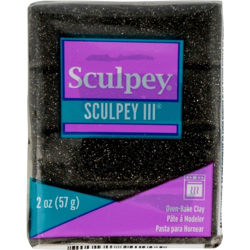 Pasta Sculpey III 57 gr - Black Glitter (n°541)