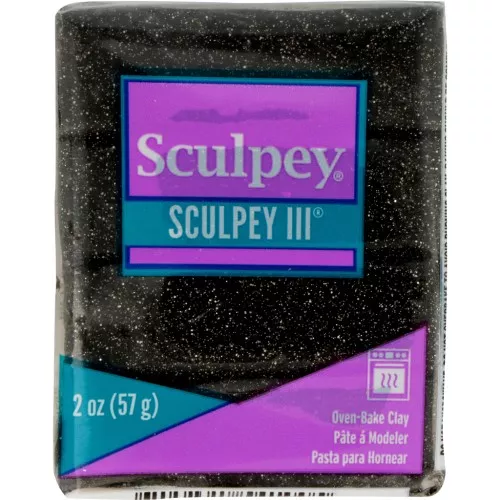 Pasta Sculpey III 57 gr - Black Glitter (n°541)