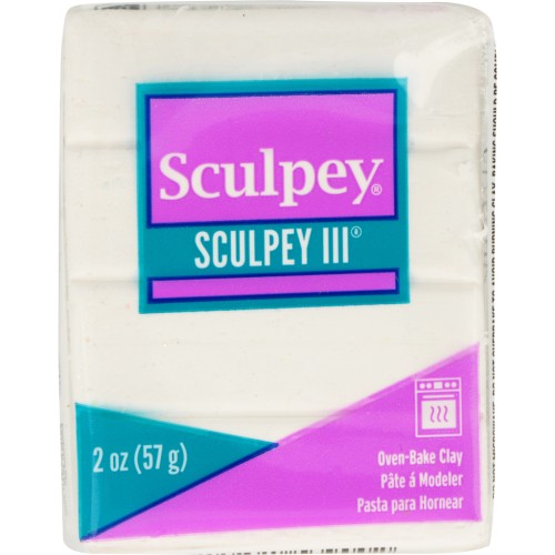 Pasta Sculpey III 57 gr - White Glitter (n°539)