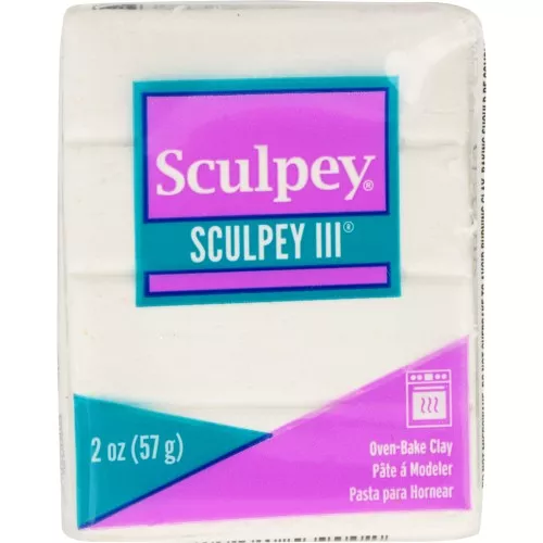 Pasta Sculpey III 57 gr - White Glitter (n°539)