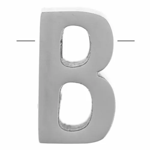 Perla lettera dell'alfabeto 8x4 mm - B - Acciaio inossidabile 304 x1